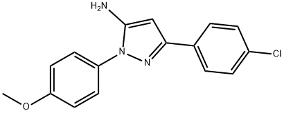 3-(4-CHLOROPHENYL)-1-(4-METHOXYPHENYL)-1H-PYRAZOL-5-AMINE 结构式