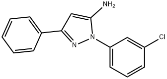 1-(3-氯苯基)-3-苯基-1H-吡唑-5-胺 结构式