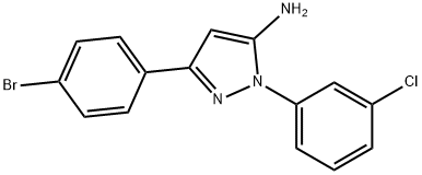 3-(4-BROMOPHENYL)-1-(3-CHLOROPHENYL)-1H-PYRAZOL-5-AMINE 结构式