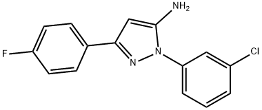 1-(3-CHLOROPHENYL)-3-(4-FLUOROPHENYL)-1H-PYRAZOL-5-AMINE 结构式