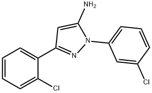 3-(2-CHLOROPHENYL)-1-(3-CHLOROPHENYL)-1H-PYRAZOL-5-AMINE 结构式