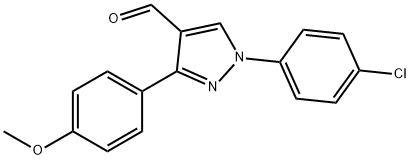 1-(4-CHLOROPHENYL)-3-(4-METHOXYPHENYL)-1H-PYRAZOLE-4-CARBALDEHYDE 结构式