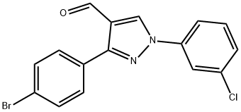 3-(4-BROMOPHENYL)-1-(3-CHLOROPHENYL)-1H-PYRAZOLE-4-CARBALDEHYDE 结构式