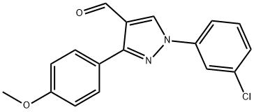 1-(3-CHLOROPHENYL)-3-(4-METHOXYPHENYL)-1H-PYRAZOLE-4-CARBALDEHYDE 结构式