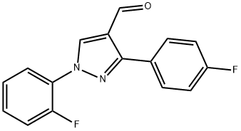 1-(2-FLUOROPHENYL)-3-(4-FLUOROPHENYL)-1H-PYRAZOLE-4-CARBALDEHYDE 结构式