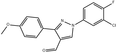 1-(3-CHLORO-4-FLUOROPHENYL)-3-(4-METHOXYPHENYL)-1H-PYRAZOLE-4-CARBALDEHYDE 结构式