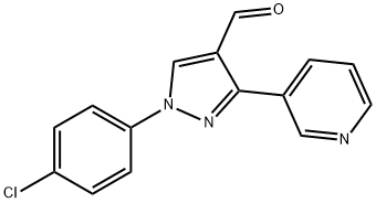 1-(4-CHLOROPHENYL)-3-(PYRIDIN-3-YL)-1H-PYRAZOLE-4-CARBALDEHYDE 结构式