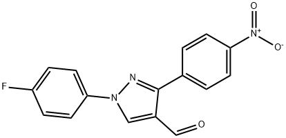 1-(4-FLUOROPHENYL)-3-(4-NITROPHENYL)-1H-PYRAZOLE-4-CARBALDEHYDE 结构式