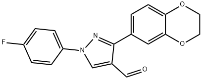 3-(2,3-二氢苯并[B][1,4]二噁英-6-基)-1-(4-氟苯基)-1H-吡唑-4-甲醛 结构式