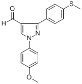 1-(4-METHOXYPHENYL)-3-(4-(METHYLTHIO)PHENYL)-1H-PYRAZOLE-4-CARBALDEHYDE 结构式