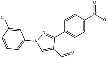 1-(3-CHLOROPHENYL)-3-(4-NITROPHENYL)-1H-PYRAZOLE-4-CARBALDEHYDE 结构式