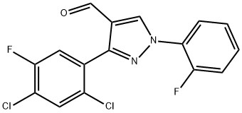 3-(2,4-DICHLORO-5-FLUOROPHENYL)-1-(2-FLUOROPHENYL)-1H-PYRAZOLE-4-CARBALDEHYDE 结构式