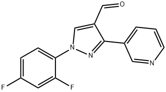 1-(2,4-DIFLUOROPHENYL)-3-(PYRIDIN-3-YL)-1H-PYRAZOLE-4-CARBALDEHYDE 结构式