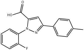 1-(2-FLUOROPHENYL)-3-P-TOLYL-1H-PYRAZOLE-5-CARBOXYLIC ACID 结构式