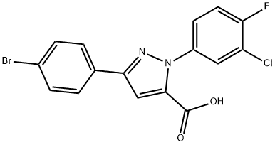 3-(4-BROMOPHENYL)-1-(3-CHLORO-4-FLUOROPHENYL)-1H-PYRAZOLE-5-CARBOXYLICACID