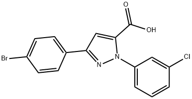 3-(4-BROMOPHENYL)-1-(3-CHLOROPHENYL)-1H-PYRAZOLE-5-CARBOXYLICACID