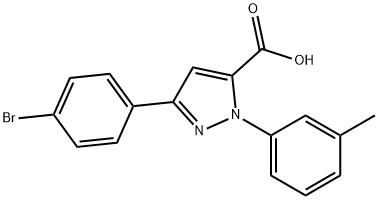 3-(4-BROMOPHENYL)-1-M-TOLYL-1H-PYRAZOLE-5-CARBOXYLIC ACID 结构式