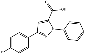 3-(4-FLUOROPHENYL)-1-PHENYL-1H-PYRAZOLE-5-CARBOXYLIC ACID 结构式