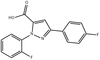 1-(2-FLUOROPHENYL)-3-(4-FLUOROPHENYL)-1H-PYRAZOLE-5-CARBOXYLIC ACID 结构式
