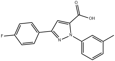 3-(4-FLUOROPHENYL)-1-M-TOLYL-1H-PYRAZOLE-5-CARBOXYLIC ACID 结构式