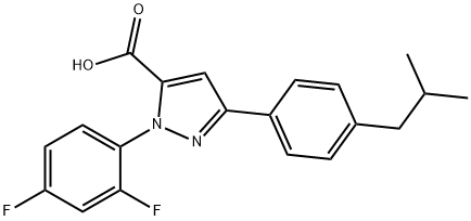 1-(2,4-DIFLUOROPHENYL)-3-(4-ISOBUTYLPHENYL)-1H-PYRAZOLE-5-CARBOXYLICACID