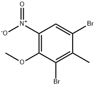 1,3-二溴-4-甲氧基-2-甲基-5-硝基苯 结构式