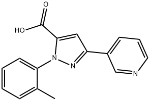 3-(PYRIDIN-3-YL)-1-O-TOLYL-1H-PYRAZOLE-5-CARBOXYLIC ACID 结构式