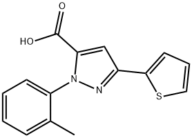 5-THIOPHEN-2-YL-2-O-TOLYL-2H-PYRAZOLE-3-CARBOXYLICACID 结构式