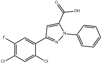 3-(2,4-DICHLORO-5-FLUOROPHENYL)-1-PHENYL-1H-PYRAZOLE-5-CARBOXYLIC ACID 结构式