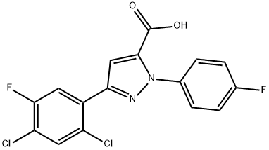 3-(2,4-DICHLORO-5-FLUOROPHENYL)-1-(4-FLUOROPHENYL)-1H-PYRAZOLE-5-CARBOXYLIC ACID 结构式