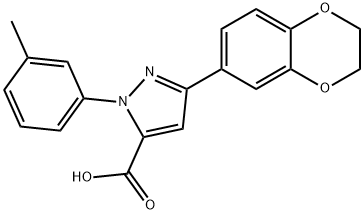 3-(2,3-DIHYDROBENZO[B][1,4]DIOXIN-7-YL)-1-M-TOLYL-1H-PYRAZOLE-5-CARBOXYLIC ACID 结构式