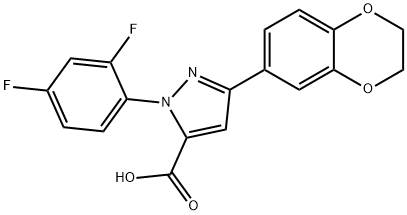 1-(2,4-DIFLUOROPHENYL)-3-(2,3-DIHYDRO-1,4-BENZODIOXIN-6-YL)-1H-PYRAZOLE-5-CARBOXYLICACID