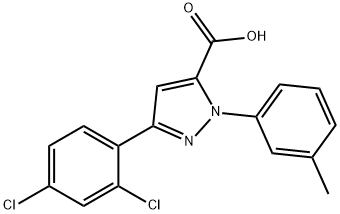 3-(2,4-DICHLOROPHENYL)-1-M-TOLYL-1H-PYRAZOLE-5-CARBOXYLIC ACID 结构式