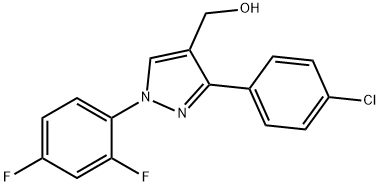 (3-(4-CHLOROPHENYL)-1-(2,4-DIFLUOROPHENYL)-1H-PYRAZOL-4-YL)METHANOL 结构式