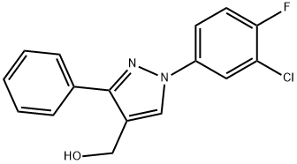 (1-(3-CHLORO-4-FLUOROPHENYL)-3-PHENYL-1H-PYRAZOL-4-YL)METHANOL 结构式