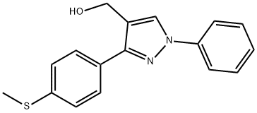 (3-(4-(METHYLTHIO)PHENYL)-1-PHENYL-1H-PYRAZOL-4-YL)METHANOL 结构式