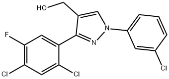 (3-(2,4-DICHLORO-5-FLUOROPHENYL)-1-(3-CHLOROPHENYL)-1H-PYRAZOL-4-YL)METHANOL 结构式
