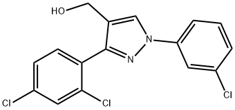 (3-(2,4-DICHLOROPHENYL)-1-(3-CHLOROPHENYL)-1H-PYRAZOL-4-YL)METHANOL 结构式