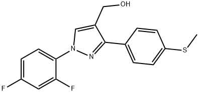 (1-(2,4-DIFLUOROPHENYL)-3-(4-(METHYLTHIO)PHENYL)-1H-PYRAZOL-4-YL)METHANOL 结构式