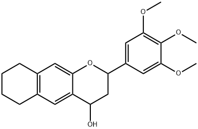 2H-NAPHTHO[2,3-B]PYRAN-4-OL, 3,4,6,7,8,9-HEXAHYDRO-2-(3,4,5-TRIMETHOXYPHENYL)- 结构式