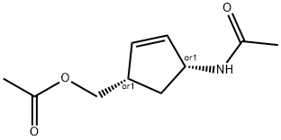 顺式4-乙酰氨基-2-环戊烯-1-基乙酸甲酯 结构式