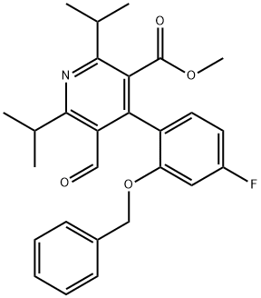 4-[4-氟-2-(苯基甲氧基)苯基]-5-甲酰基-2,6-双(1-甲基乙基)-3-吡啶羧酸甲酯 结构式