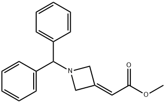 2-(1-二苯甲基氮杂环丁烷-3-亚基)乙酸甲酯 结构式