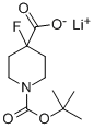 4-FLUORO-1,4-PIPERIDINEDICHARBOXYLIC ACID,1(1,1-DIMETHYLETHYL)ESTER, LITHIUM SALT 结构式