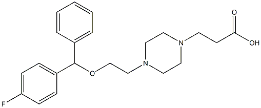 1-(2-Carboxyethyl)-4-[2-(4-fluorobenzhydryloxy)ethyl]piperazine 结构式