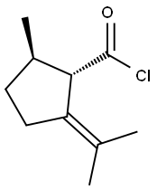 Cyclopentanecarbonyl chloride, 2-methyl-5-(1-methylethylidene)-, (1S-trans)- (9CI) 结构式