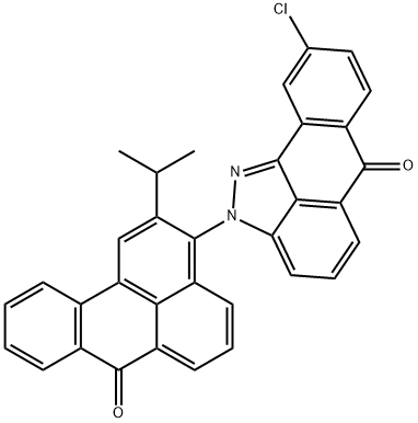 9-chloro-2-[2-isopropyl-7-oxo-7H-benz[de]-3-anthryl]anthra[1,9-cd]pyrazol-6(2H)-one 结构式