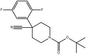 1-BOC-4-CYANO-4-(2,5-DIFLUOROPHENYL)-PIPERIDINE 结构式
