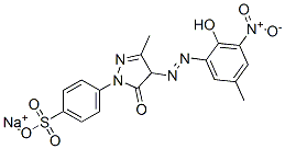 sodium p-[4,5-dihydro-4-[(2-hydroxy-5-methyl-3-nitrophenyl)azo]-3-methyl-5-oxo-1H-pyrazol-1-yl]benzenesulphonate 结构式