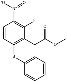 METHYL 2-(6-FLUORO-3-NITRO-2-(PHENYLTHIO)PHENYL)ACETATE 结构式